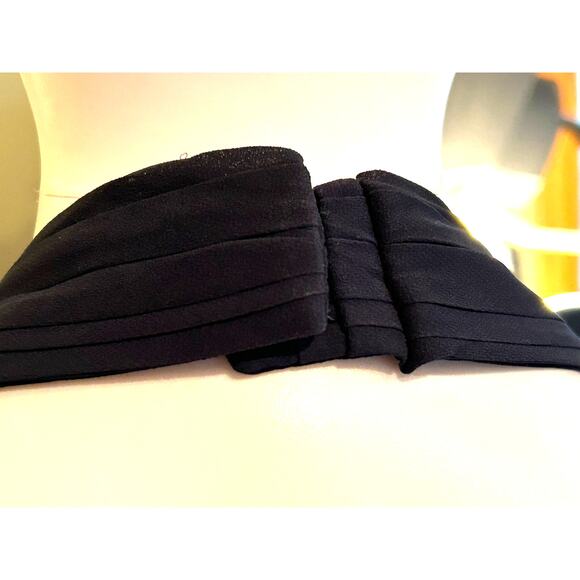 Bill Levkoff Bridesmaid Prom Formal Holiday Cocktail Navy Blue Halter Dress Sz 8 - Picture 12 of 15